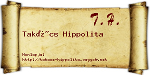 Takács Hippolita névjegykártya